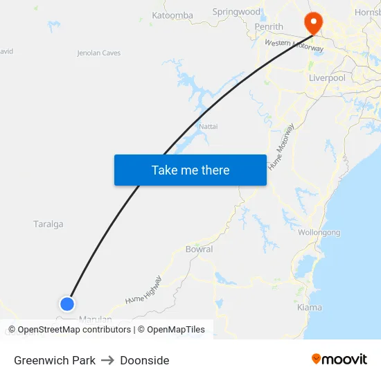 Greenwich Park to Doonside map