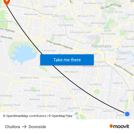 Chullora to Doonside map