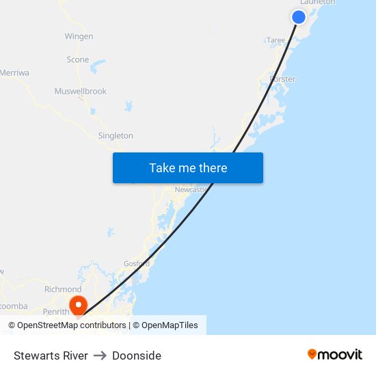 Stewarts River to Doonside map