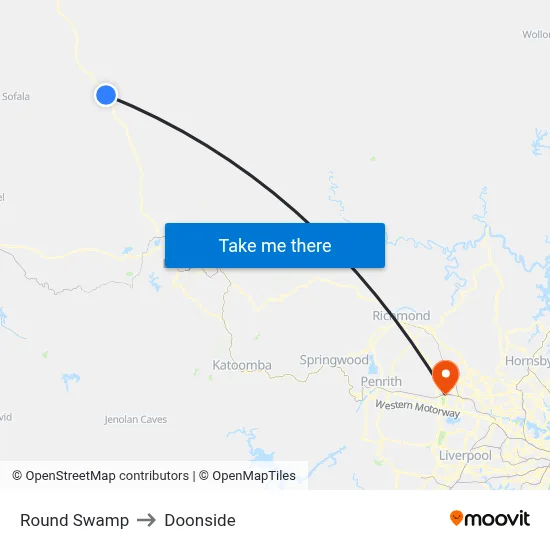 Round Swamp to Doonside map
