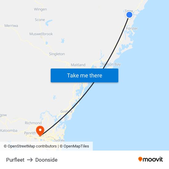 Purfleet to Doonside map