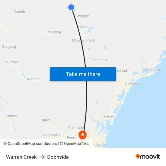 Warrah Creek to Doonside map