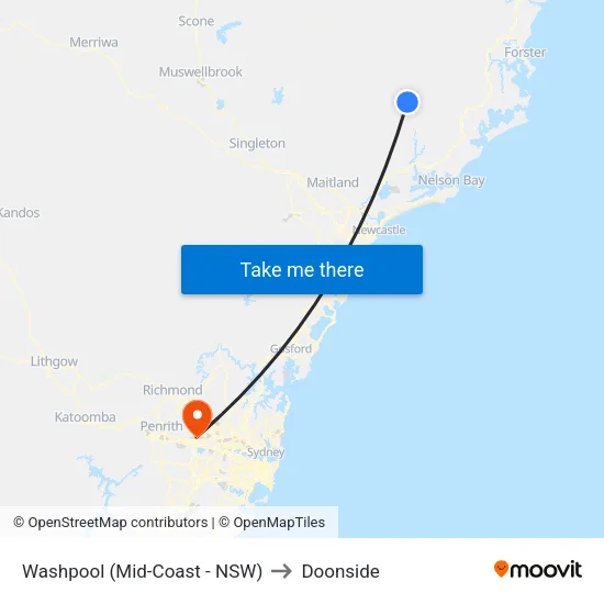 Washpool (Mid-Coast - NSW) to Doonside map