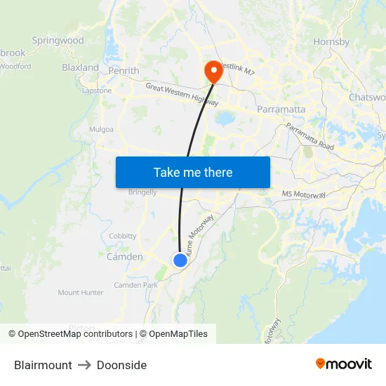 Blairmount to Doonside map