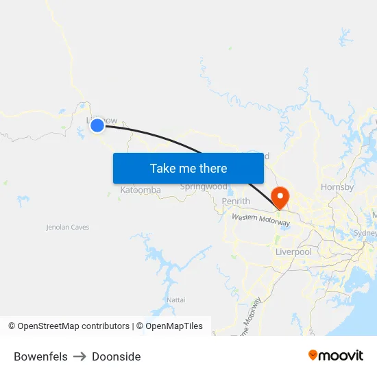 Bowenfels to Doonside map