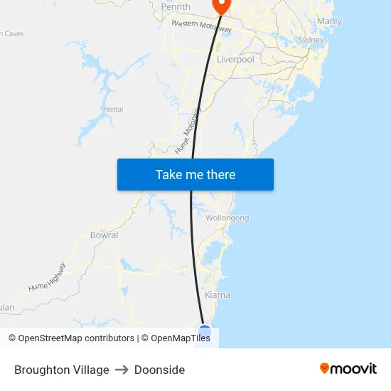 Broughton Village to Doonside map