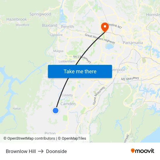 Brownlow Hill to Doonside map