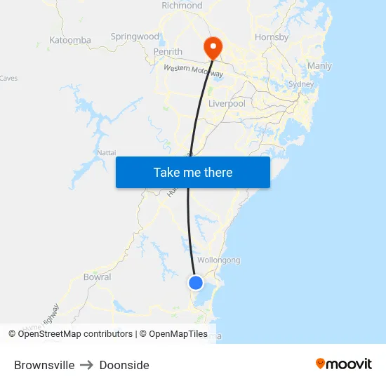 Brownsville to Doonside map