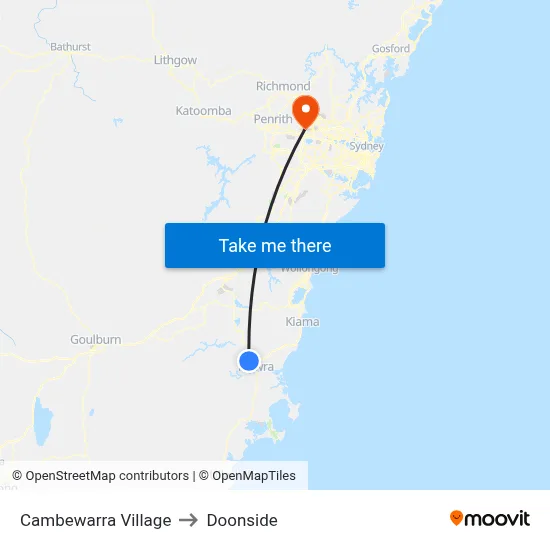 Cambewarra Village to Doonside map