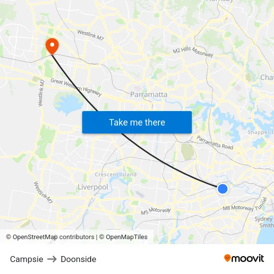 Campsie to Doonside map