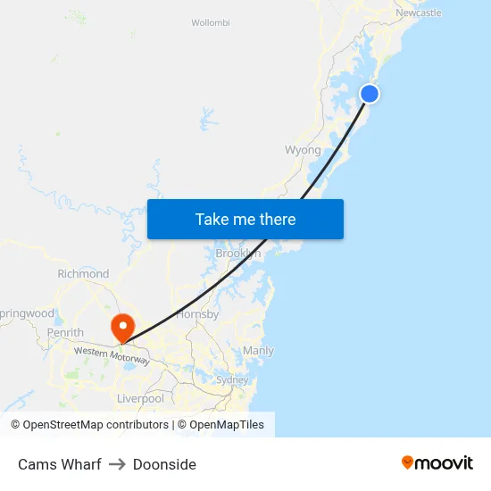 Cams Wharf to Doonside map