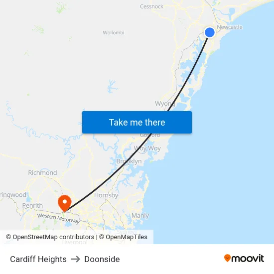 Cardiff Heights to Doonside map