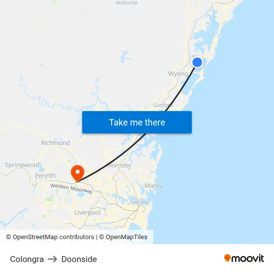 Colongra to Doonside map