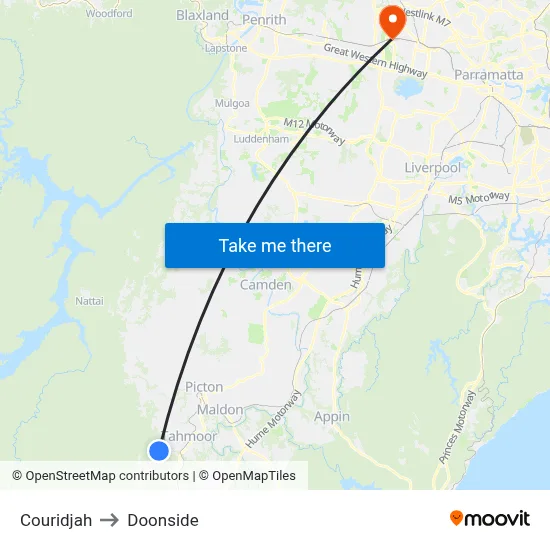 Couridjah to Doonside map