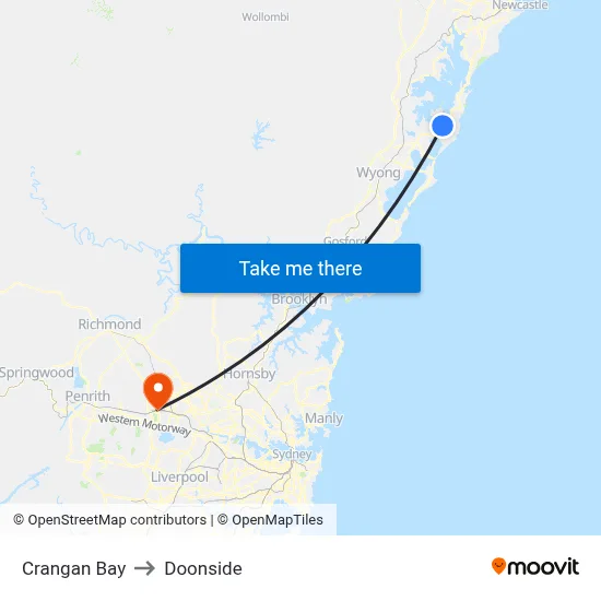 Crangan Bay to Doonside map