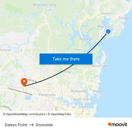 Daleys Point to Doonside map