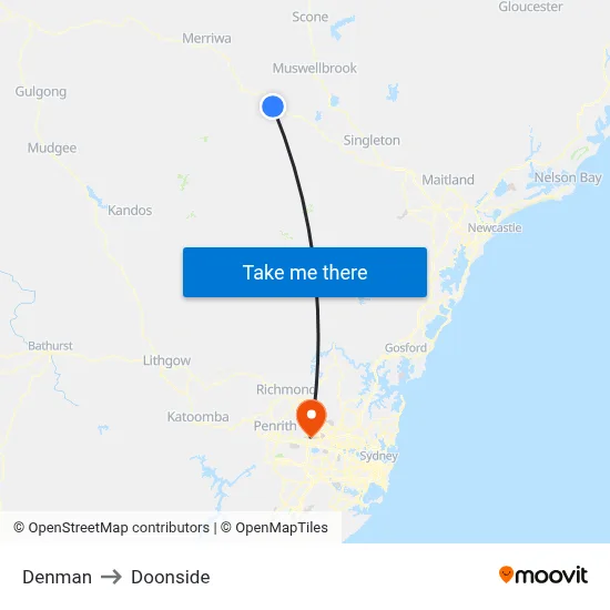 Denman to Doonside map