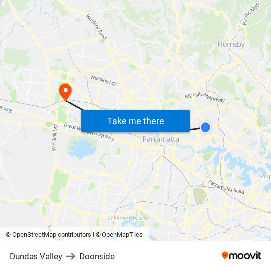 Dundas Valley to Doonside map