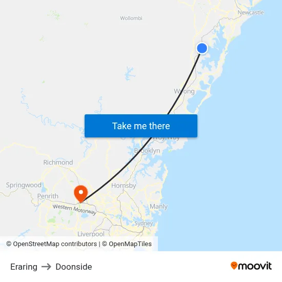Eraring to Doonside map