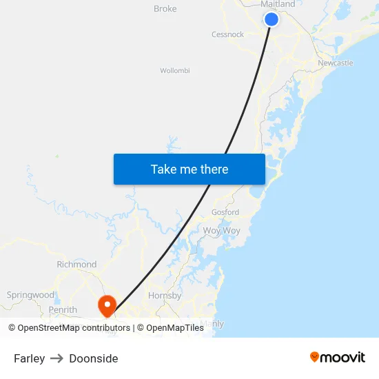 Farley to Doonside map
