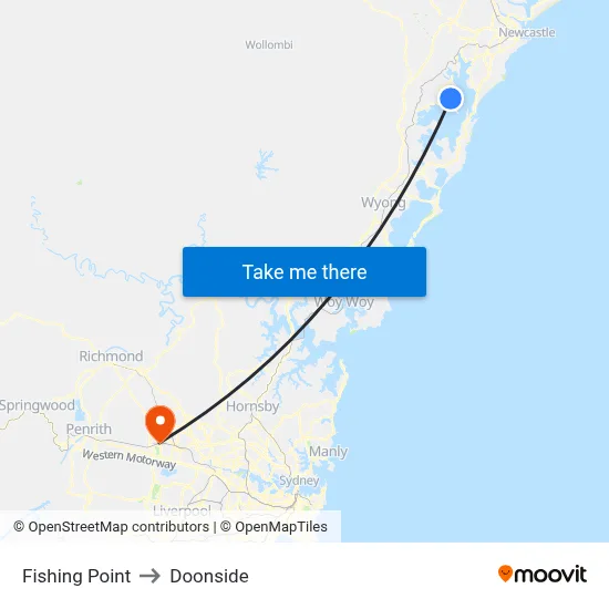 Fishing Point to Doonside map