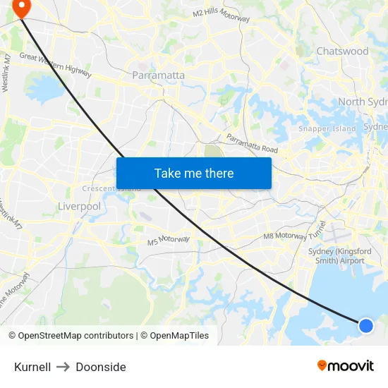 Kurnell to Doonside map