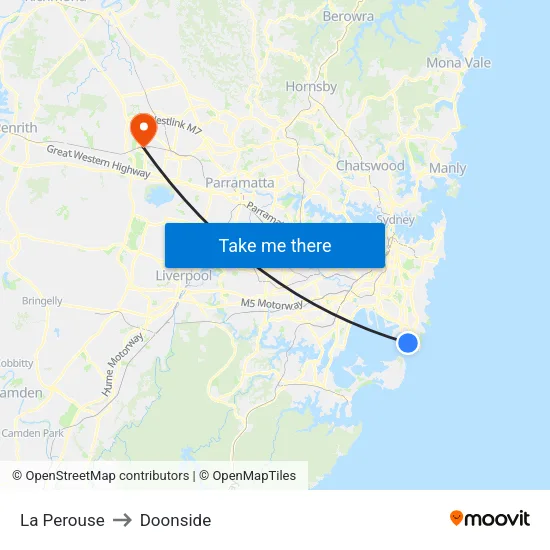 La Perouse to Doonside map
