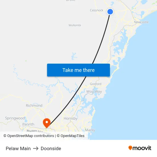 Pelaw Main to Doonside map