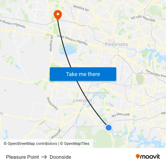 Pleasure Point to Doonside map