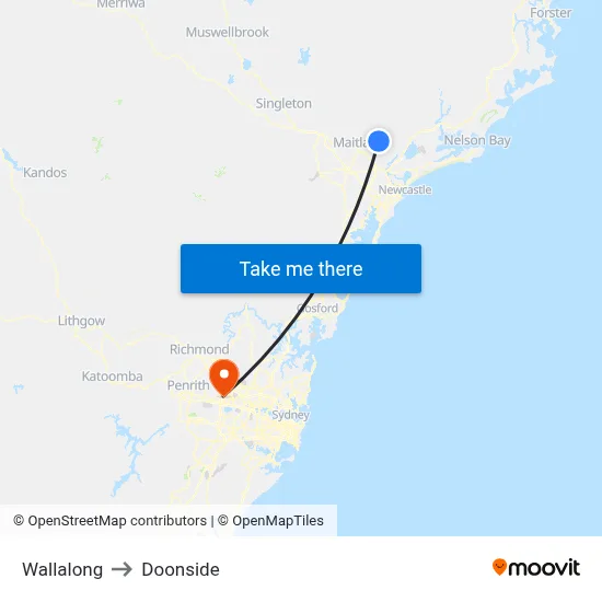 Wallalong to Doonside map