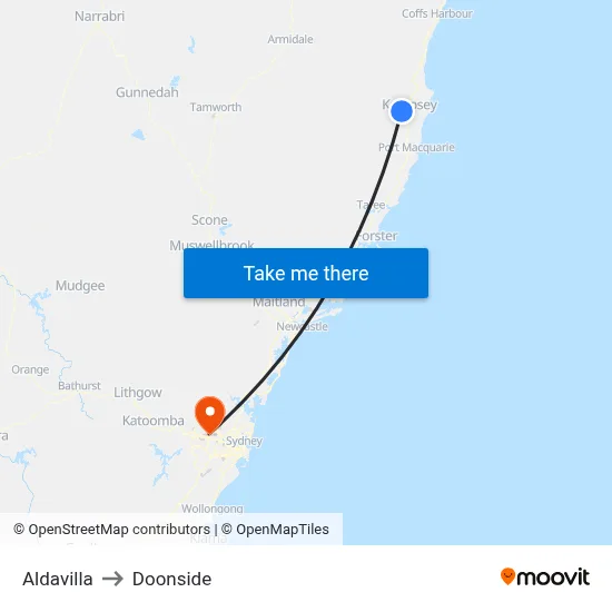 Aldavilla to Doonside map
