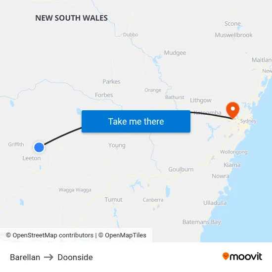 Barellan to Doonside map