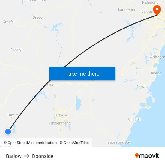 Batlow to Doonside map