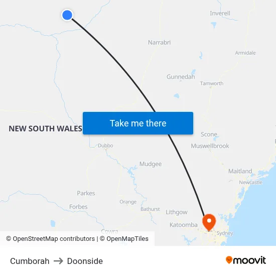 Cumborah to Doonside map
