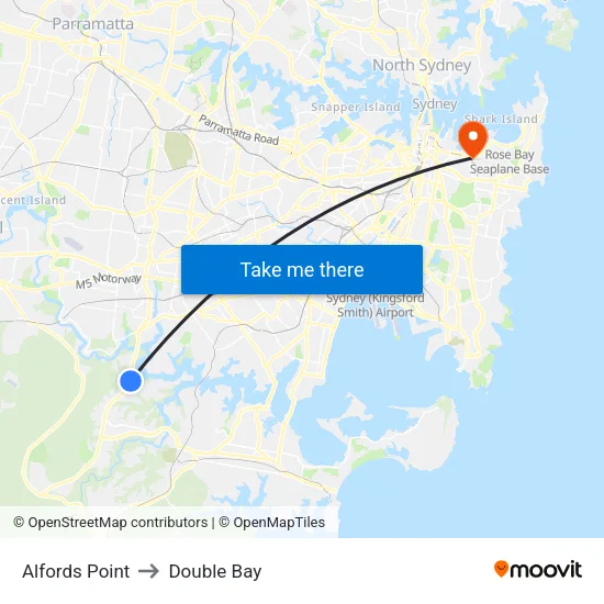 Alfords Point to Double Bay map