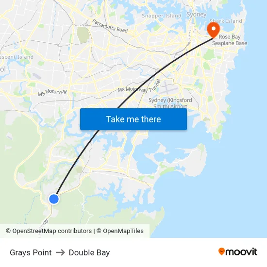 Grays Point to Double Bay map