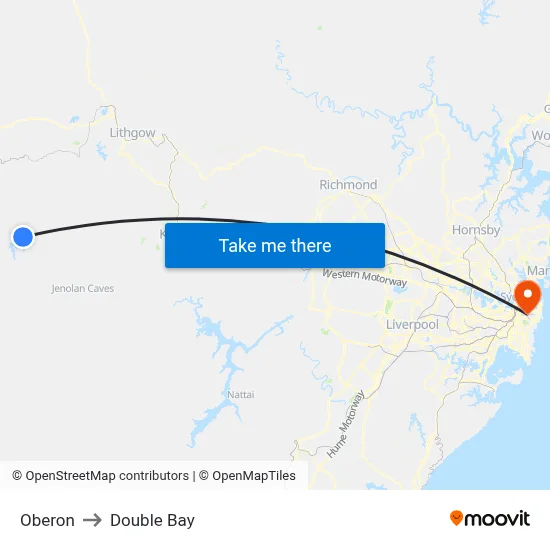 Oberon to Double Bay map