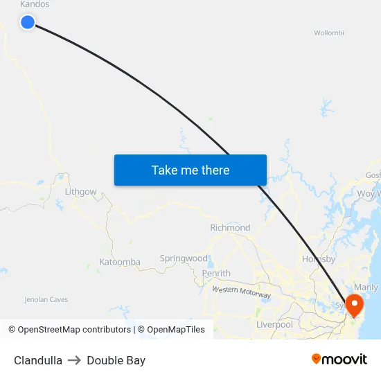 Clandulla to Double Bay map