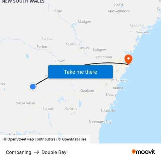 Combaning to Double Bay map