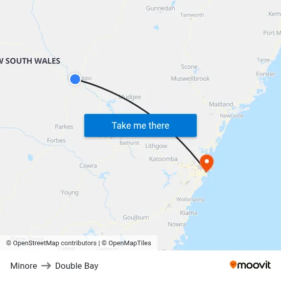 Minore to Double Bay map