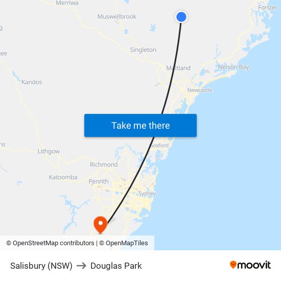 Salisbury (NSW) to Douglas Park map