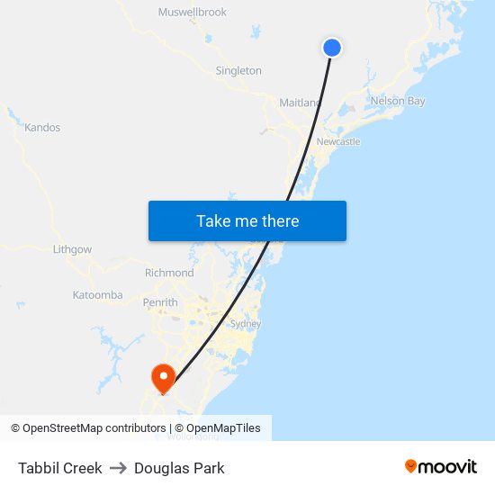 Tabbil Creek to Douglas Park map