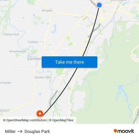 Miller to Douglas Park map