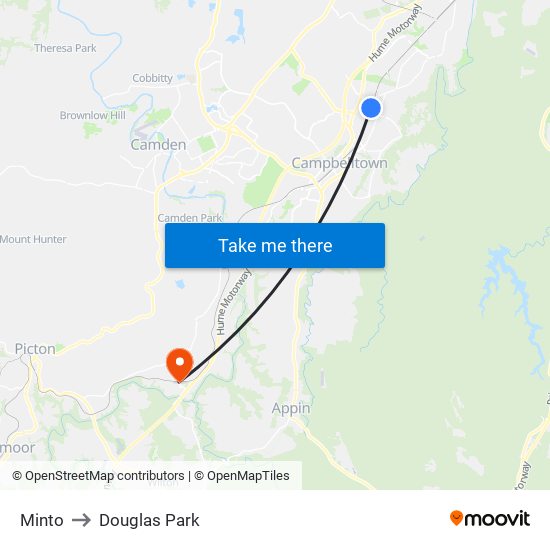 Minto to Douglas Park map