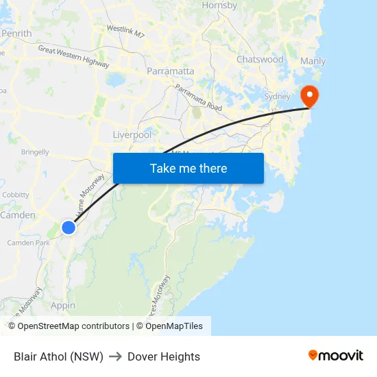 Blair Athol (NSW) to Dover Heights map