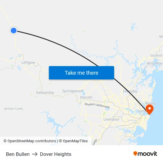 Ben Bullen to Dover Heights map