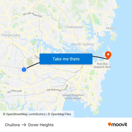 Chullora to Dover Heights map