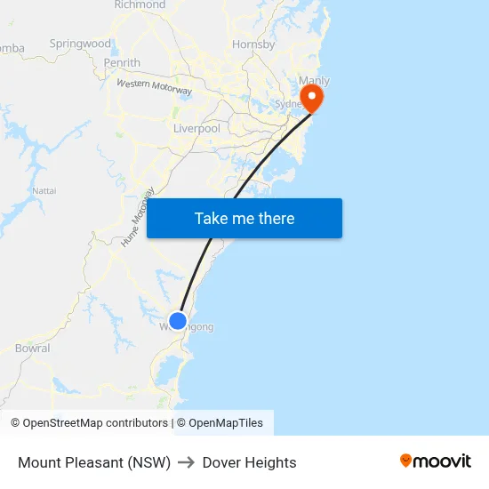 Mount Pleasant (NSW) to Dover Heights map