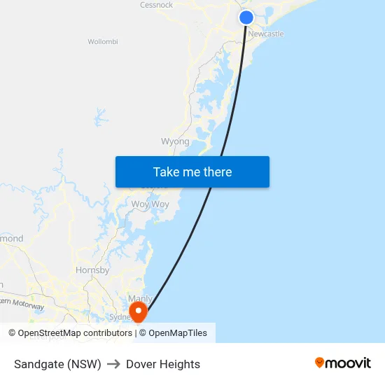 Sandgate (NSW) to Dover Heights map