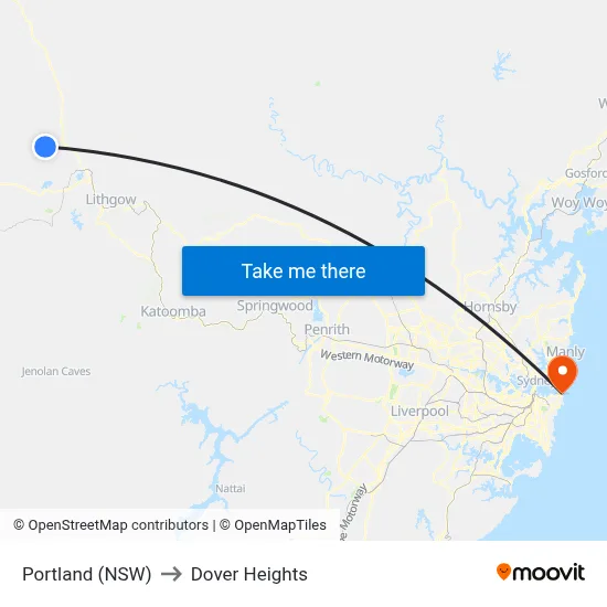 Portland (NSW) to Dover Heights map